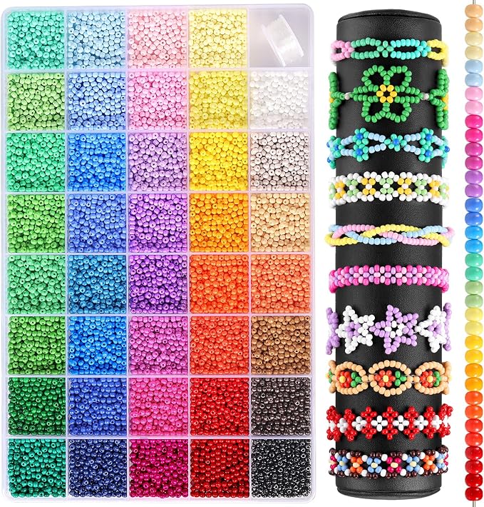 Funtopia 3mm Seed Beads Uniform, 39 Colors 8200pcs Small Beads - Image 7