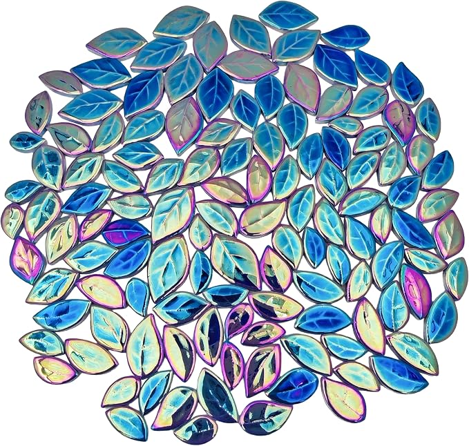 500g/1.1lb Leaf-Shaped Ceramic Mosaic Tiles, Ceramic Mosaic Pieces - Image 7