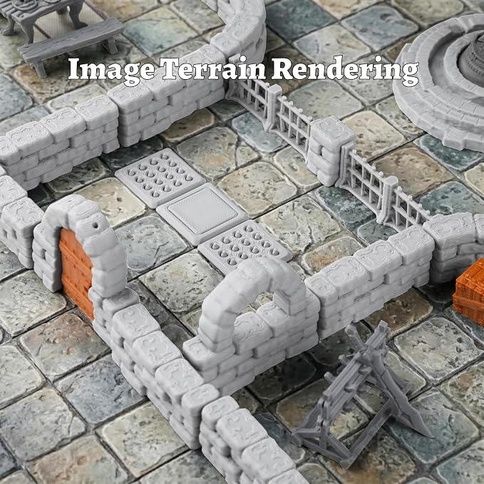 Dungeon Walls 40pcs 28mm Miniature RPG Modular System DND Terrain Building - Image 8