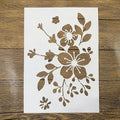 TIAMECH A4 Reusable Vintage Wildflower Branch Stencil by TIAMECH