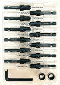 FTG USA Countersink Drill Bit Set for Wood with Tapered Drill Bit 12 Pc #4 (7/64")