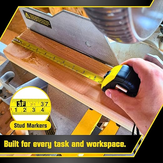 Bullseye Tape Measure 12 Foot 3-Pack | Yellow | Small, Retractable Measuring Tapes with Pause Buttons | Easy-to-Read Standard and Metric Measurements for Adults and Kids | Inches and Centimeters