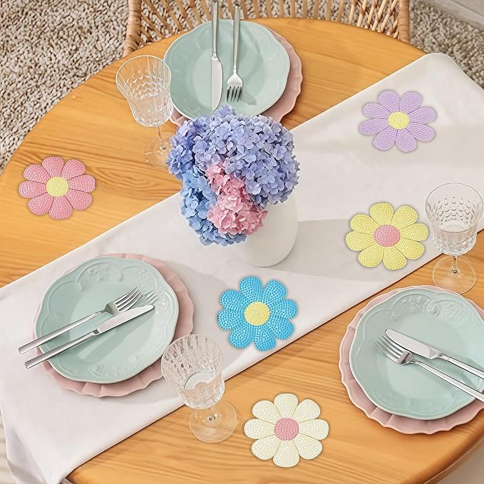 Bulerrylulu 6 Pcs Flower Diamond Painting Coasters Kits - Image 5