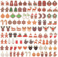 SANNIX 110Pcs/55 Pairs Christmas Charms, Gingerbread Man Charm Holiday Gold by SANNIX