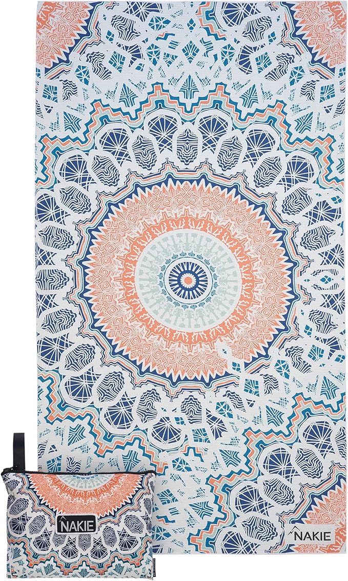 Sand Free Beach Towel, Quick Dry, Lightweight and Compact with Storage Bag, 160x90cm, Made from Recycled Bottles for Beach, Pool, Travel, Swimming and Outdoor Use (Sound of Summer)