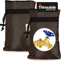Enlarge Outdoor Faucet Cover for Winter Freeze Protection, 3M Thinsulate, 10"H x 6.3"W Hose Bib Covers for Wall Taps Outside, Waterproof & Frost Free Insulated Spigot Cover, 2 Pcs Faucet Socks - Brown
