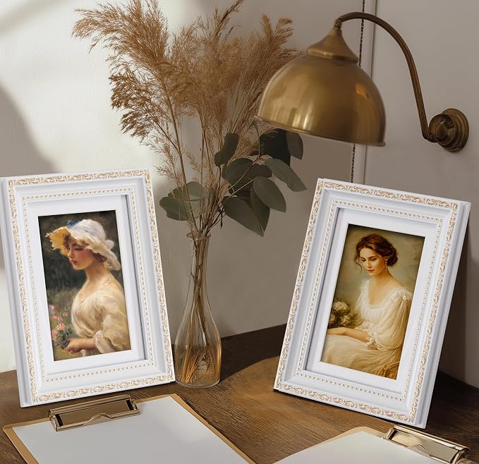 eletecpro 5x7 Vintage Picture Frame, Glass Cover, Horizontal or Vertical - Image 6