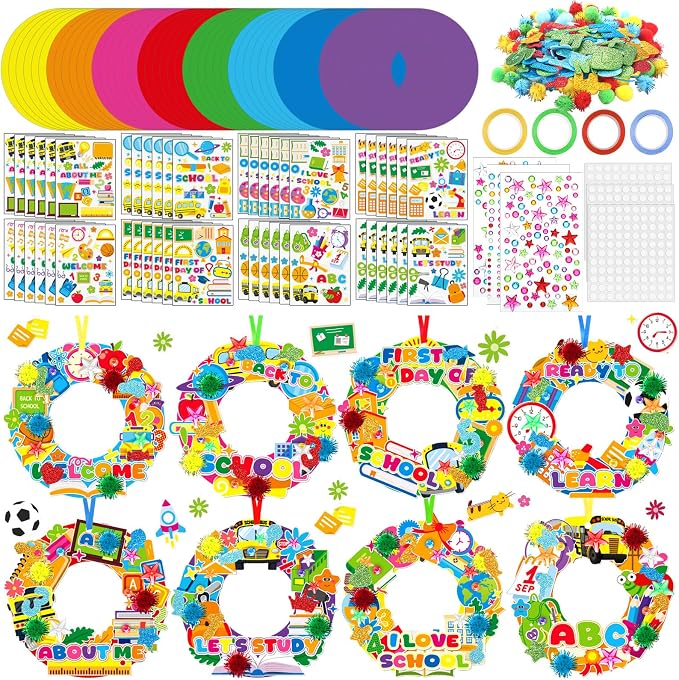 Hollowfly 48 Sets Back to School Craft Kits DIY Wreath by Hollowfly