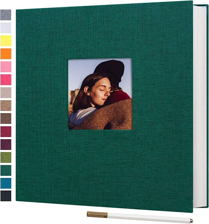 potricher Large Photo Album Self Adhesive 3x5 4x6 5x7 8x10 10x12 Pictures Linen by potricher