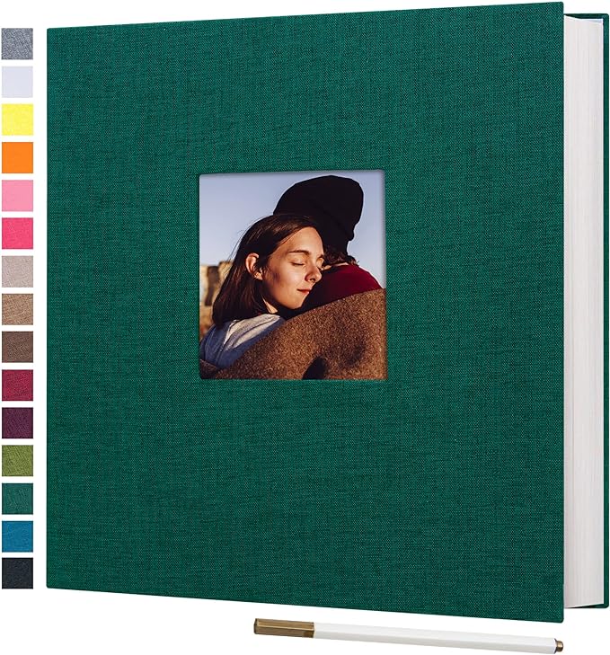 potricher Large Photo Album Self Adhesive 3x5 4x6 5x7 8x10 10x12 Pictures Linen by potricher