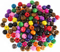400Pcs Large Hole Wood Beads, BetterJonny Assorted Color Wooden Beads Hair by BetterJonny
