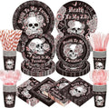 450 Pcs Death to My 20s Tableware Set Rose Gold Black 30th Birthday Party by Unknown