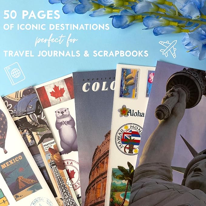 Fayware 300+ Travel Stickers for Scrapbooking & 20 A5 Papers - Image 7