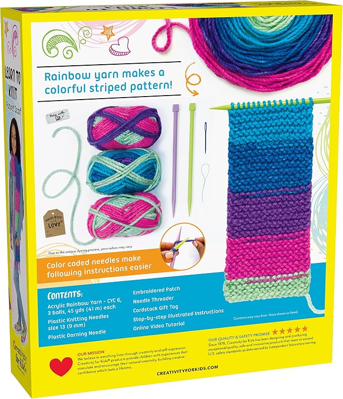 Creativity for Kids Learn to Knit Pocket Scarf - Image 15