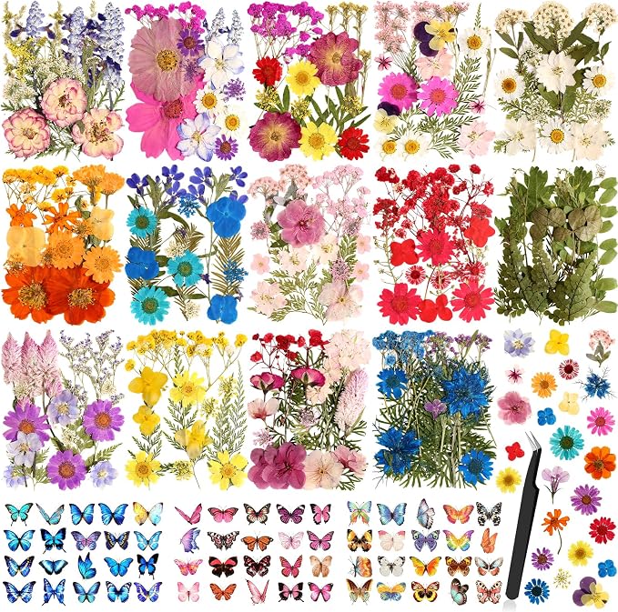 Dried Flowers for Crafts, Card Making, Nail Art, Scrapbooking by Cruzix