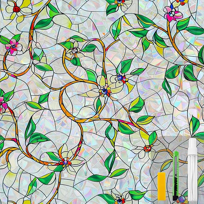 Window Privacy Film Stain Glass Window Film Rainbow Window Film Window clings by QHYsunshine