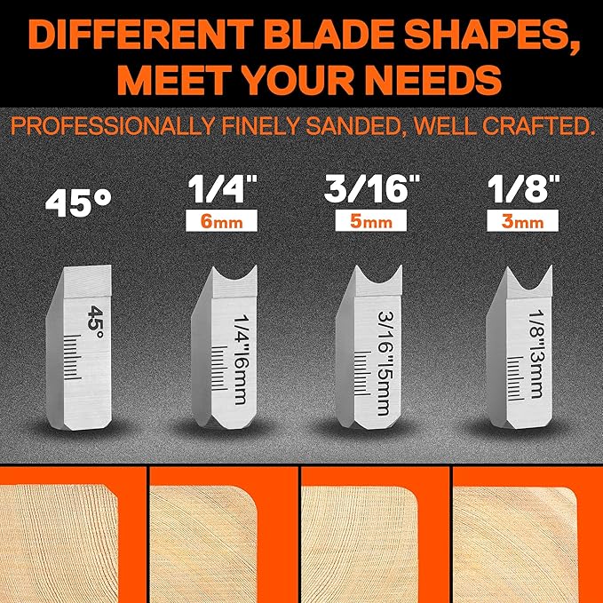 JORGENSEN Chamfer Plane, Edge Corner Plane with 4 Cutter Heads, Storage Space - Hand Plane for Woodworking, Carpenter Woodworking Tools for Edge Trimming of Wood, Edge Corner Flattening