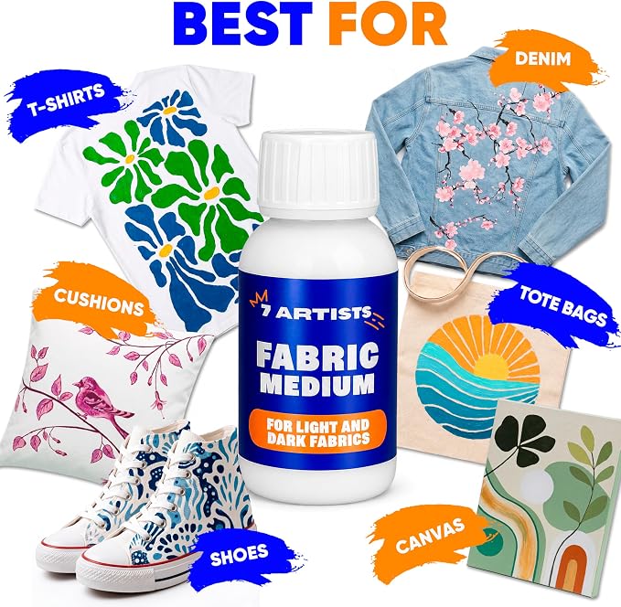 Fabric Medium for Acrylic Paint 4.2 fl oz – Turn Acrylics Into Washable Fabric - Image 4