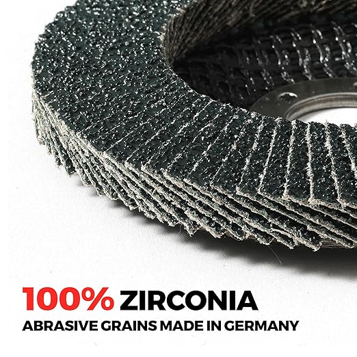 Jumbo Zirconia Flap Discs 4 1/2 for Angle Grinder, 40/60/80/120 Grit 4.5" x 7/8" High Density Type 29 Arbor Grinding Wheels for Wood Finishing, Rust Removal, Metal Sanding - 10 Pack