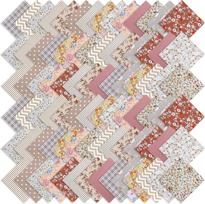 84 Pcs 5 inch Vintage Rose Quilting Fabric Square Bundle, Precuts Charm Packs by Unknown
