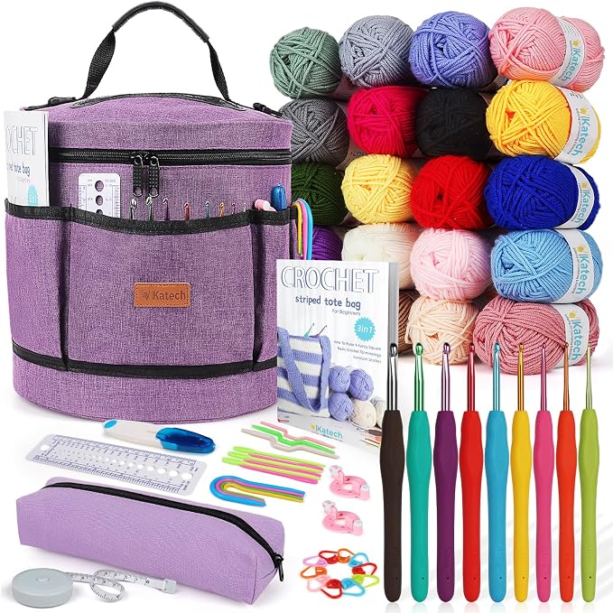 Katech Crochet Kit for Beginners, Beginner Crochet Kit for Adults-Crochet Kits by Katech