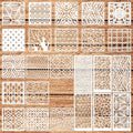 24Pcs Geometric Stencils for Painting, Reusable Abstract Layering Stencils for by WSICSE
