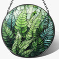 8'' Fern Plant Sun Catcher Ornament, Stained Glass Window Hanging, Sun Catchers by Unknown