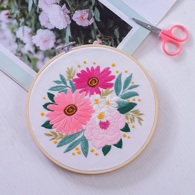 Bonroy 4 Sets Embroidery Set for Beginners, Art Craft, Easy Sewing Embroidery - Image 5