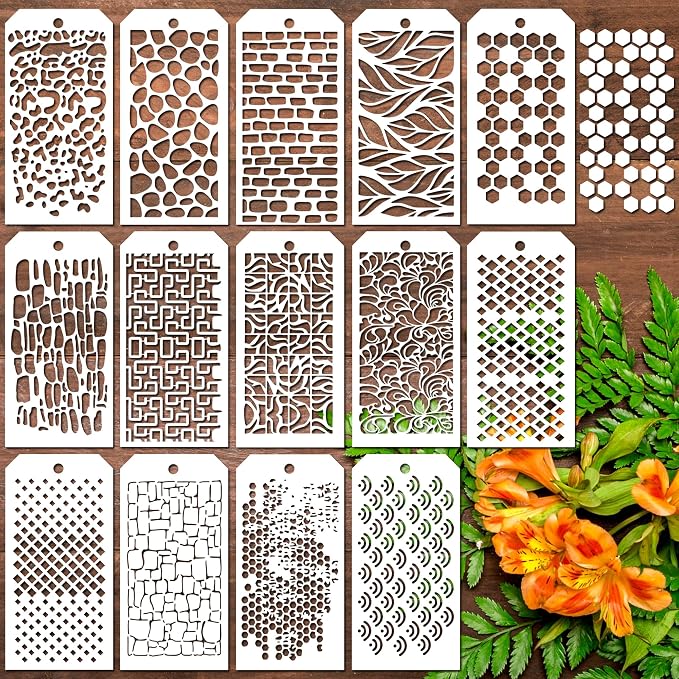 14 PCS Stencils Texture Stencils by Unknown