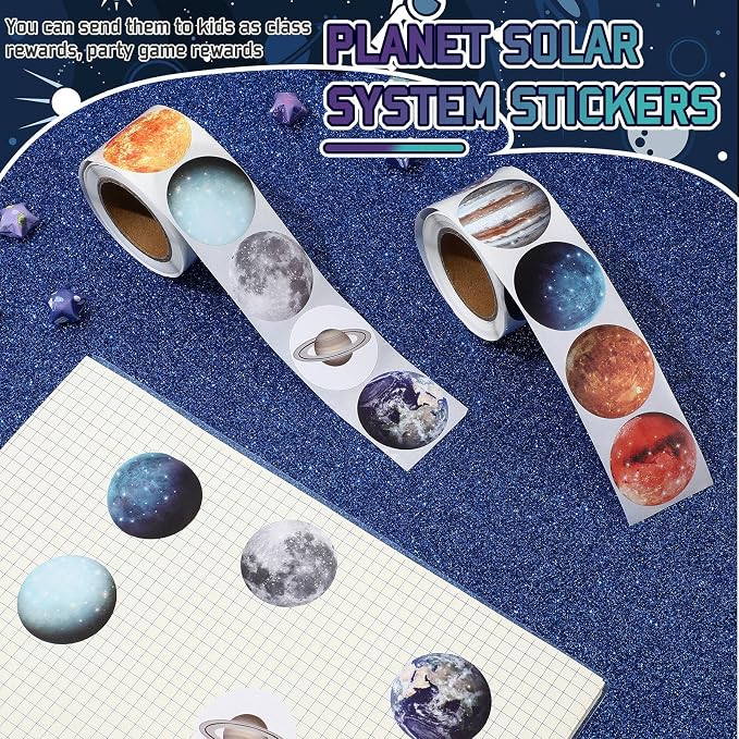 Lincia 500 Pcs Solar System Stickers Bulk Educational Planets Roll Space - Image 7
