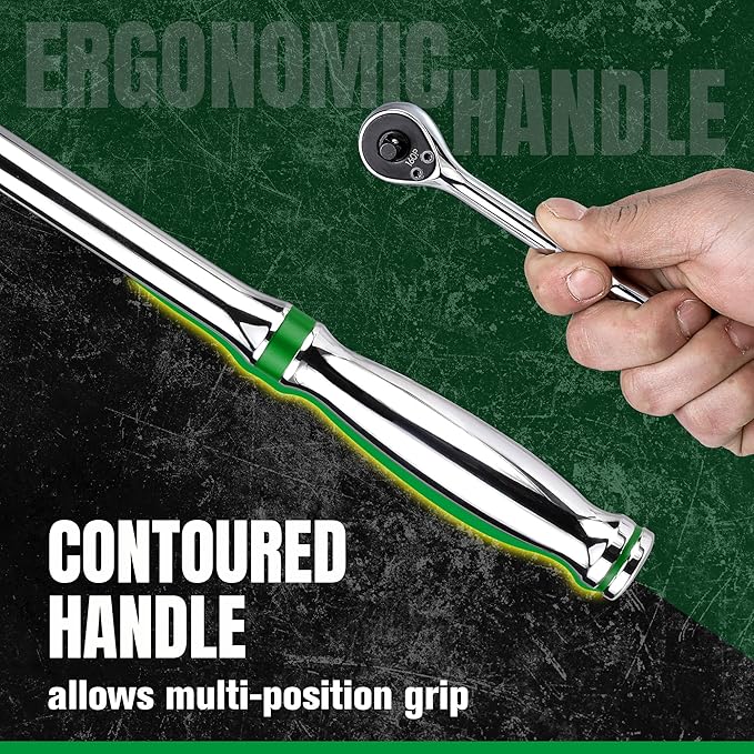 SK 1/4" Drive Ratchet Handle, 160-Position 2 Pawl Ratchet, Premium CR-V Construction, with Contoured Handle