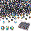 BONNY BOXX 500pcs 8mm Acrylic Faceted Round Crystal Beads Transparent Black AB by BONNY+BOXX