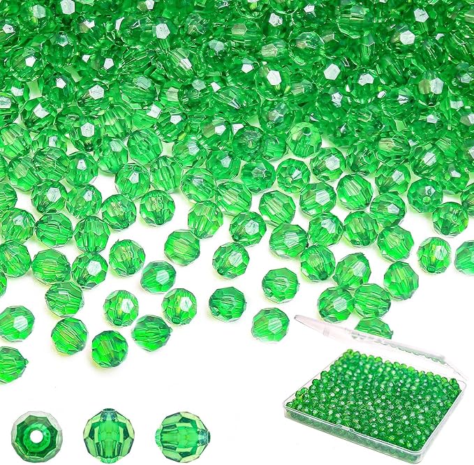 BONNY BOXX 2000pcs 4mm Acrylic Faceted Round Crystal Beads Transparent Deep by BONNY+BOXX