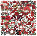 50 Pcs Vintage Red Rose Stickers by YOKSAS