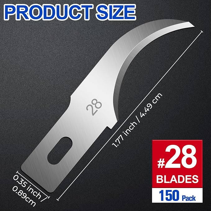 DIYSELF 150 PCS Hobby Knife Replacement Blades, 24 Sharp Exacto Knife Blades - Image 2