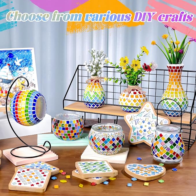Joyclub DIY Mosaic Candle Holder Kit Mosaic Kits - Image 7