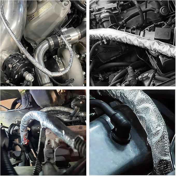 30mm - 1-1/5" Self Closed aluminized Sleeve Heat Shield Protection Side Entry - Image 5