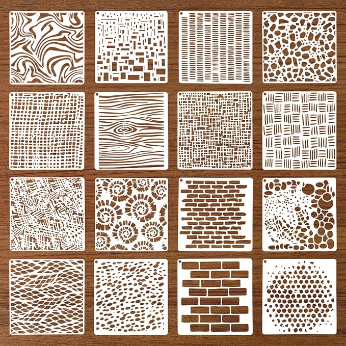 16 Pcs Stencils for Painting, Geometric Painting Stencils, Reusable Layering by Unknown
