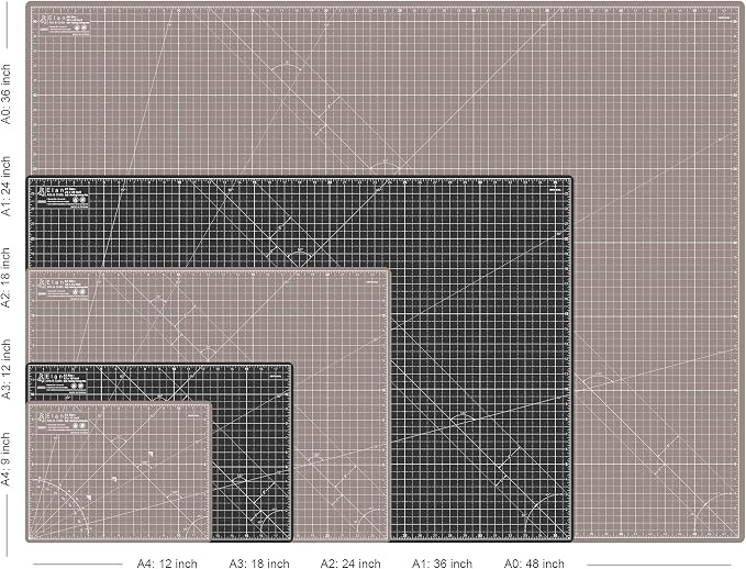 Elan Cutting Mat A2 Black & Taupe, Self Healing Cutting Mat 18x24 Inch - Image 5
