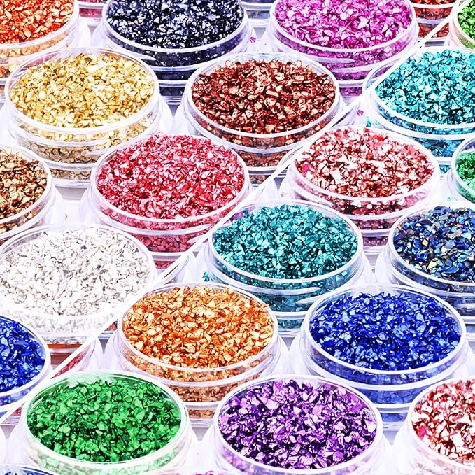 24 Box Crushed Glass Craft Glitter Fine by DIYCICO