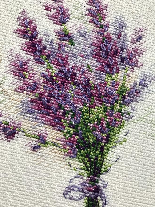 RIOLIS - Bouquet with Lavender 1607, Floral Cross Stitch Kits 6"X7", Cross - Image 4