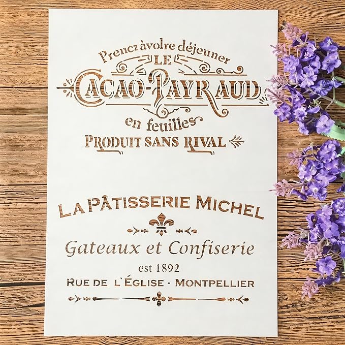 TIAMECH A4 Reusable French Label Words Stencil by TIAMECH
