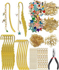 325 Pcs DIY Metal Bookmarks Making Kit, Metal Bar Bookmark Kit | 12 Gold by Unknown