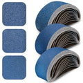 3x21 Inch Sanding Belts 30 Pcs (3 Grit, 10 Each of 80, 120, 150 Grits) Heavy Duty Belt Sander Zirconia Belt Sander Paper for Wood, Metal, Stainless Steel, Automotive, and Furniture