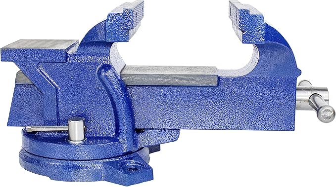 HFS(R) 4" Heavy Duty Bench Vise Anvil with 360° Swivel Locking Base Desktop Clamp - FS Blue Design