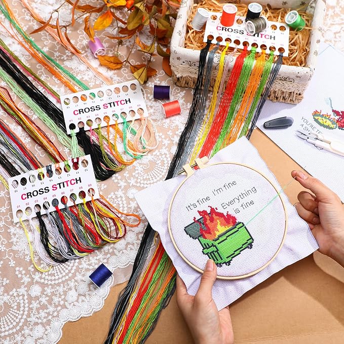 Daifunli 3 Sets Funny DIY Embroidery Kits - Image 4