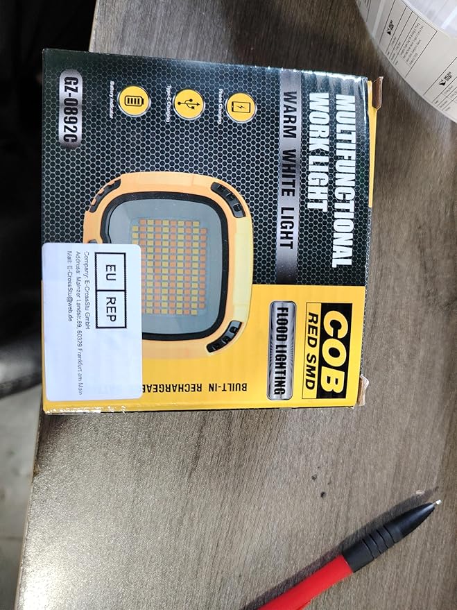 Smiling Shark Working Lights, 7500mAh Rechargeable LED Work Light 4000 Lumen 18 Light Mode Portable Magnetic Waterproof Drop Resistant Cordless Worklight Job Site Lighting for Garage Repair Camping