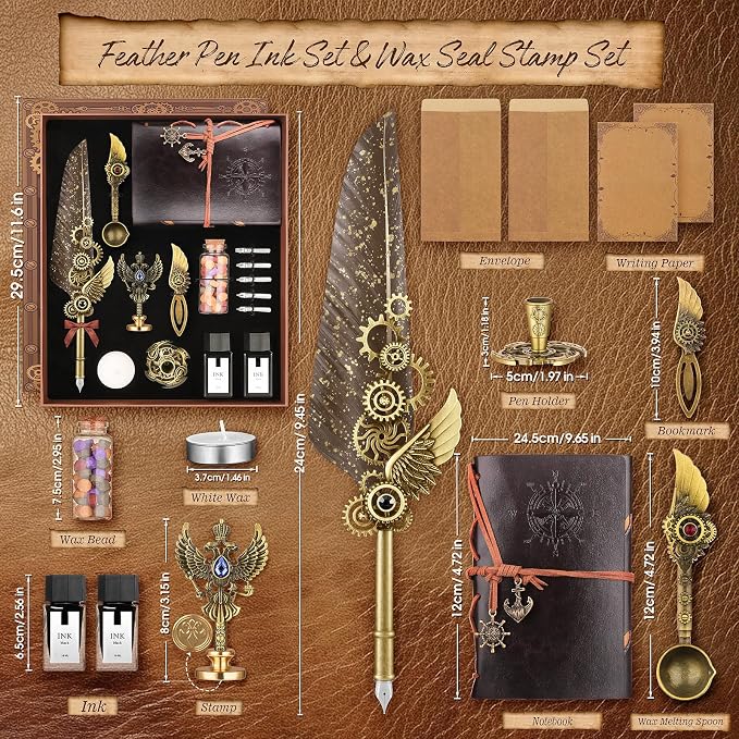 Quill Pen and Ink Set, Calligraphy Pen Set - Image 2