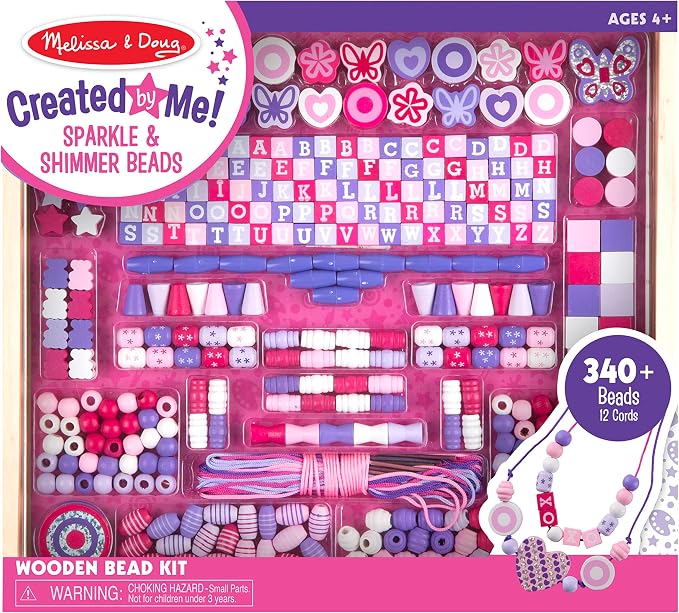 Melissa & Doug Created by Me! Sparkle & Shimmer Beads Wooden Bead Kit, 340+ by Unknown
