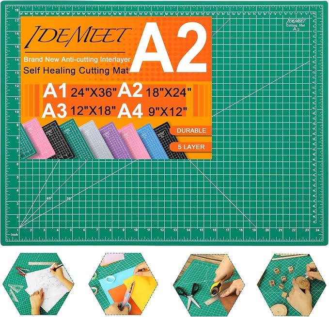 Density-upgraded 18" x 24" Self Healing Sewing Mat, Idemeet Rotary Sewing Mat by IDEMEET